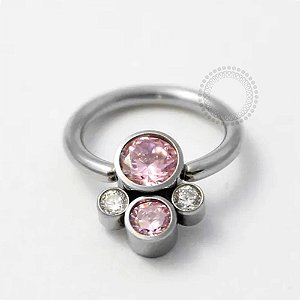 TN111 Captive 8mm Cristal e Pink Titanio ASTM F136