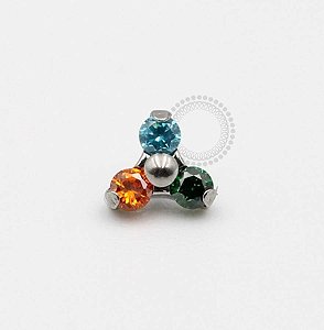 TN139 Topo Trinity CZ Colors Titânio ASTM F-136