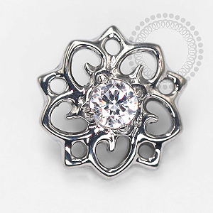 TN1485 Topo Flor De Lótus Grande Titânio ASTM F-136
