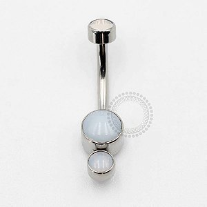 TN157 Navel Pedra Moon Sintética Titânio ASTM F136