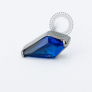 TN1708 Topo Mini Losango CZ Azul Safira Push Pin Titânio ASTM F136