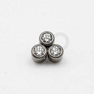 TN174 Topo Trinity Circular CZ Titânio ASTM F136