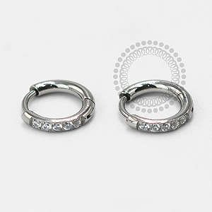 TN1861 Brincos Argola CZ Lux 14mm Titânio ASTM F136