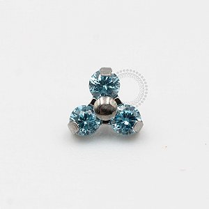 TN227 Topo Trinity CZ Azul Claro Titânio ASTM F136