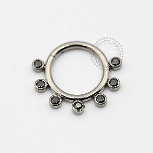 TN23 Segmento Frontal 8mm CZ Black Titânio ASTM F136