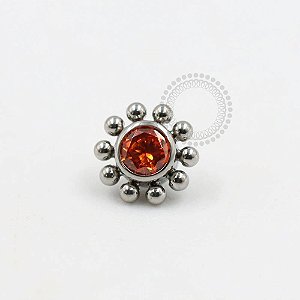 TN248 Topo Sol CZ Laranja Titânio ASTM F136