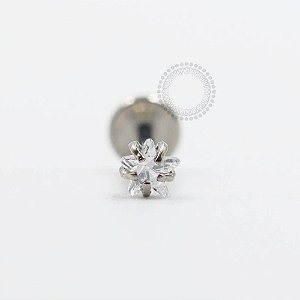 TN300 Labret Estrela CZ  Titânio ASTM F136