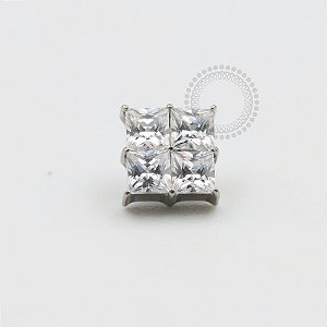 TN345 Topo Quadrado 4 CZ Titanio ASTM F136