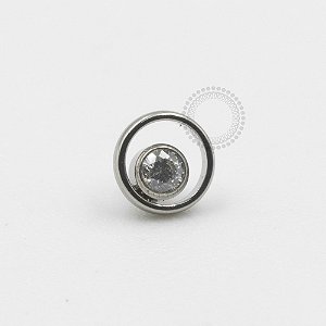 TN377 Topo Mini Circulo Vazado CZ Titanio ASTM F136