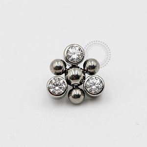 TN433 Topo Triangular CZ Esferas Titânio ASTM F136