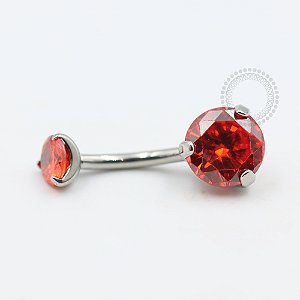 TN477 Navel CZ Cravada Laranja Titânio ASTM F136