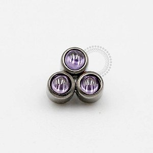 TN66 Topo Circular Trinity Ametista Titânio ASTM F136
