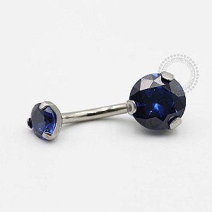 TN70 Navel CZ  Azul Safira Titânio ASTM F136
