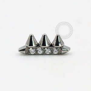 TN708 Topo Barrinha CZ Spikes Titânio ASTM F136