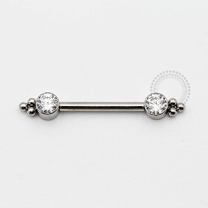 TN820 Nipple CZ 3 Esferas Push Pin Unilateral  Titânio ASTM F136