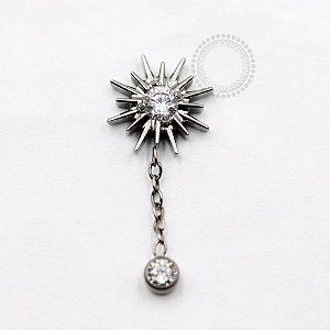 TN825 Topo Sol Zirconia com Pingente Titânio ASTM F136