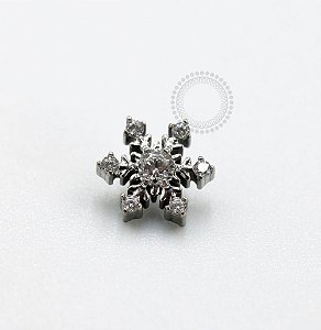 TN832 Topo Floco de Neve Cravejado CZ Titânio ASTM F136