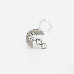 TN889 Topo  Lua 3 CZ Push Pin Titanio ASTM F136