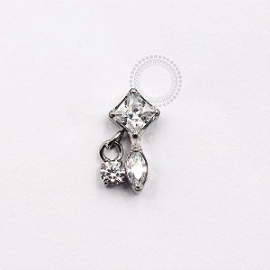 TN924 Topo Luxo CZ Pingente Zirconia Titânio ASTM F136