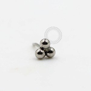 TN938 Topo Mini Trinity Esferas Push Pin Titânio ASTM F136