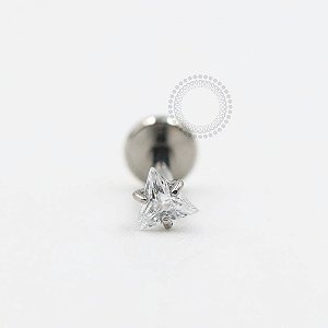 TN956 Labret  Zircônia Triangular Titânio ASTM F136
