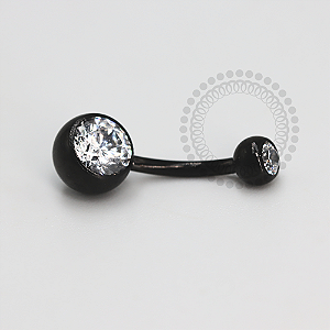 TN1195 Navel Zircônia Titânio PVD Black