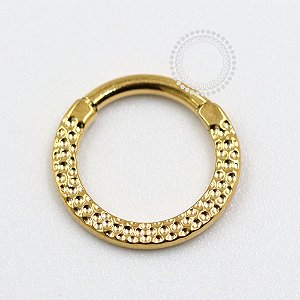 TN1088 Segmento Martelado Frontal Titânio PVD Gold