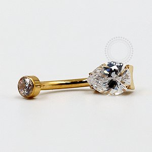 TN1090 Navel Gota Zircônia Titânio PVD Gold