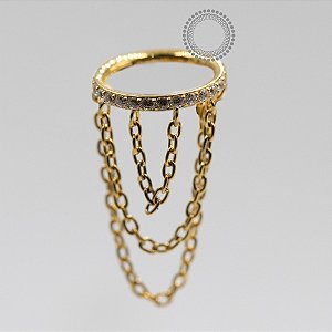 TN1128 Segmento 8mm CZ Correntes Titânio PVD Gold
