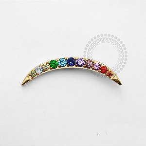 TN1319 Topo Cluster Lua Rainbow Titânio PVD Gold