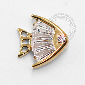 TN1381 Topo Big Peixe Zirconias Titânio PVD Gold