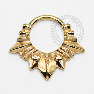 TN1384 Segmento Frontal Raios Metal Titânio PVD Gold
