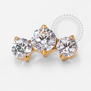 TN1442 Topo Cluster 3 CZ Titânio PVD Gold