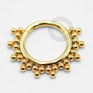 TN1470 Segmento Frontal 8mm Esferas Titânio PVD Gold
