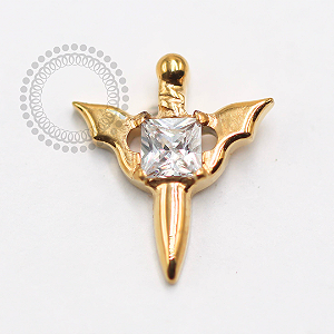 TN1504 Topo Espada Godric Gryffindor Titânio PVD Gold
