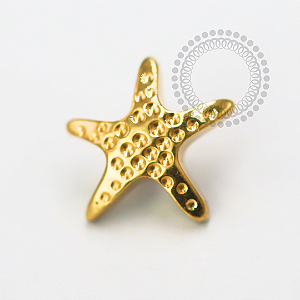TN1595 Topo Estrela Do Mar Martelada  Titânio PVD Gold