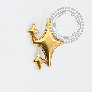 TN1783 Topo 3 Estrelas 3D Titânio PVD Gold