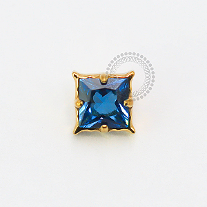 TN1793 Topo Zircônia Azul Safira Titânio PVD Gold