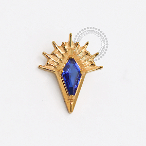 TN1809 Topo Losango Lux Azul Titânio PVD Gold