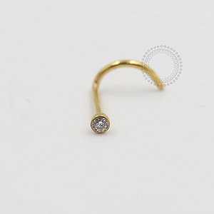TN259 Nostril Zirconia Flat Titânio PVD Gold
