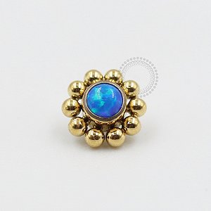 TN317 Topo Sol Opala Azul Titânio PVD Gold