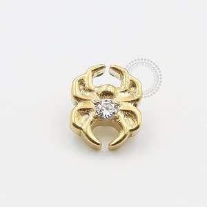 TN570 Topo Aranha CZ Titânio PVD Gold