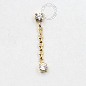 TN745 Topo CZ Corrente Zirconia Titânio PVD Gold