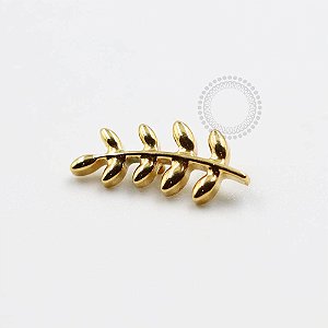 TN853 Topo Galho Folhas Lisas Titânio PVD Gold