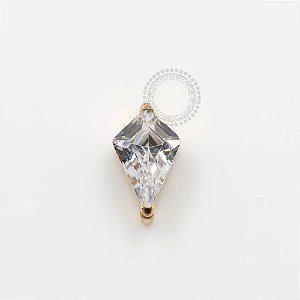TN927 Topo Losango Zirconia Titânio PVD Gold