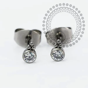 TN2180 Brinco CZ 3mm Mini  Esferas Titânio ASTM F136