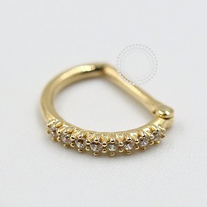 OR60 Segmento D Cravejado 8mm Ouro 18K