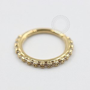 OR62 Segmento Cravejado Delicado 9mm Ouro 18K