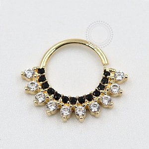 OR64 Segmento Frontal Cristal/Black Ouro 18K