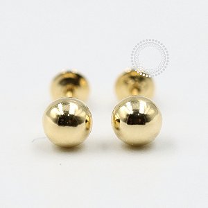OR56 Brinco Esfera Tarraxa Baby Ouro 18K